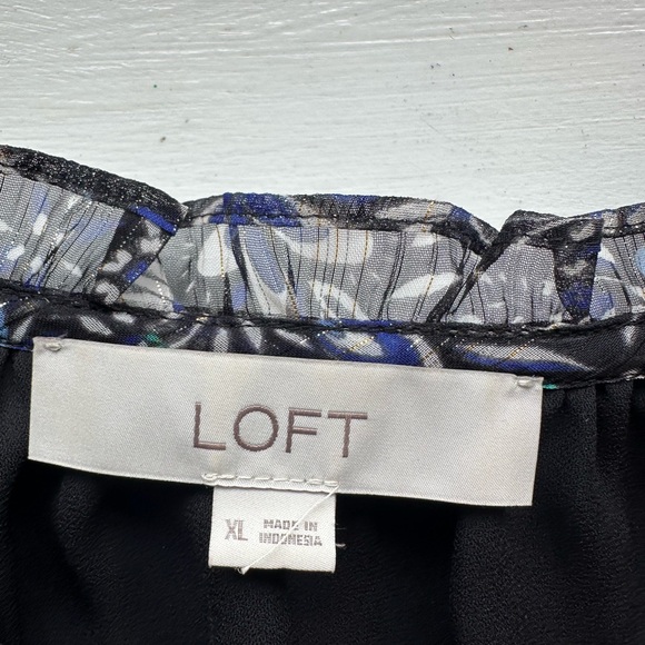 LOFT Multicolor Floral Ruffle Blouse - Picture 2 of 4